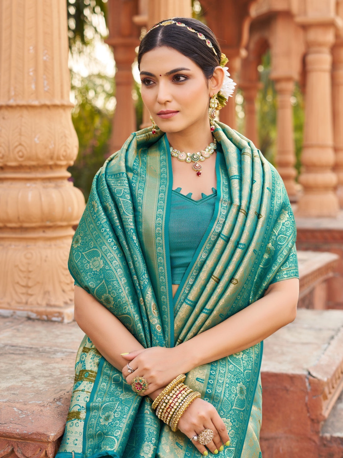 Sari "Shubharambh" - Bleu