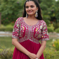 Anarkali/Robe Collection "Anarkali SWEETY2" - Rose fuschia