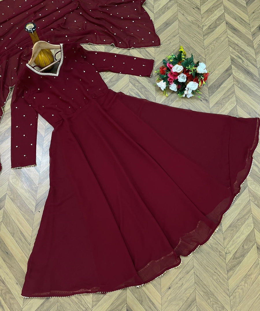 Anarkali Collection "Riya" - Rouge bordeaux