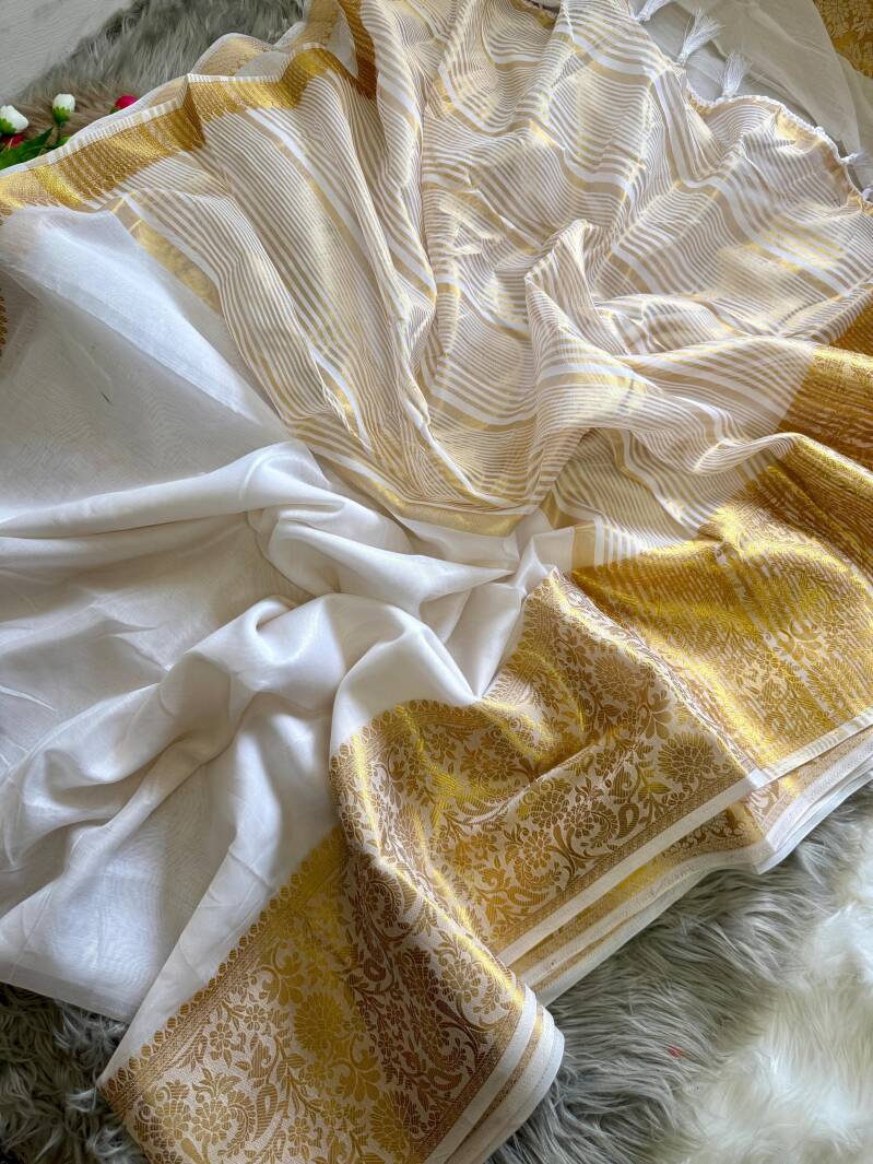 Sari en coton de soie "Assam"