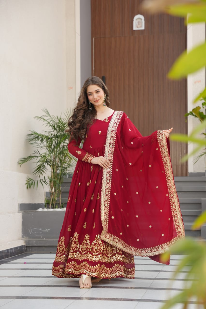 Anarkali Collection "Katalya" - Rouge bordeaux