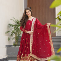 Anarkali Collection "Katalya" - Rouge bordeaux