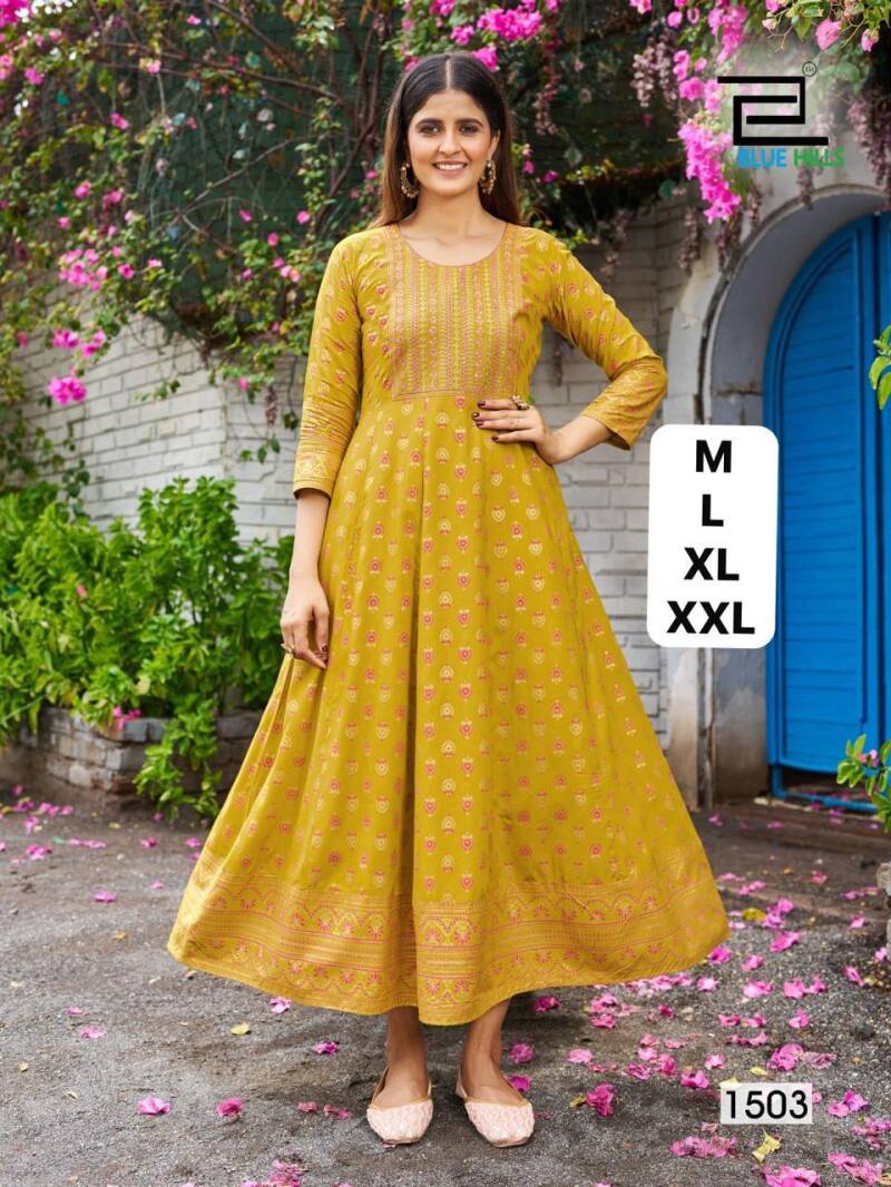 Anarkali/Robe Collection "Anarkali Glamour"  - Jaune moutarde