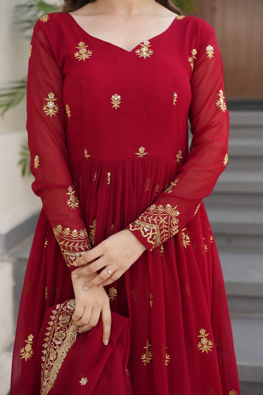 Anarkali Collection "Katalya" - Rouge bordeaux
