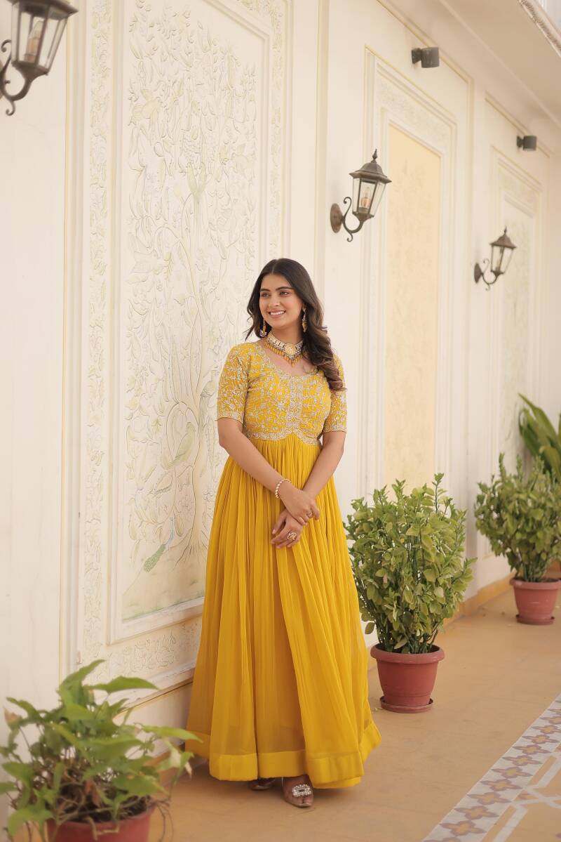 Anarkali/Robe Collection "Anarkali SWEETY 3" - Jaune