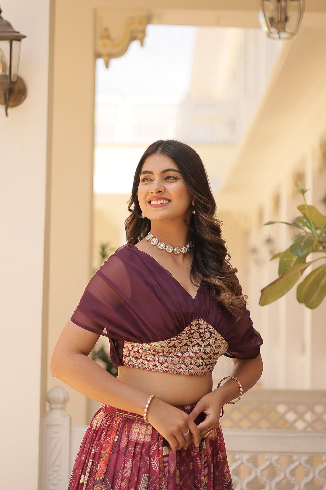 Lehenga collection "Sana" - Bordeaux/prune