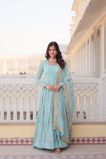 Anarkali Collection "SPLENDIDE"  - Bleu pastel