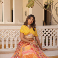 Lehenga collection "Sana" - Jaune/corail