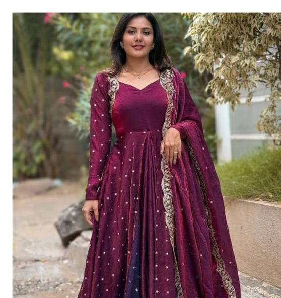 Anarkali Collection "Saranah" - Prune