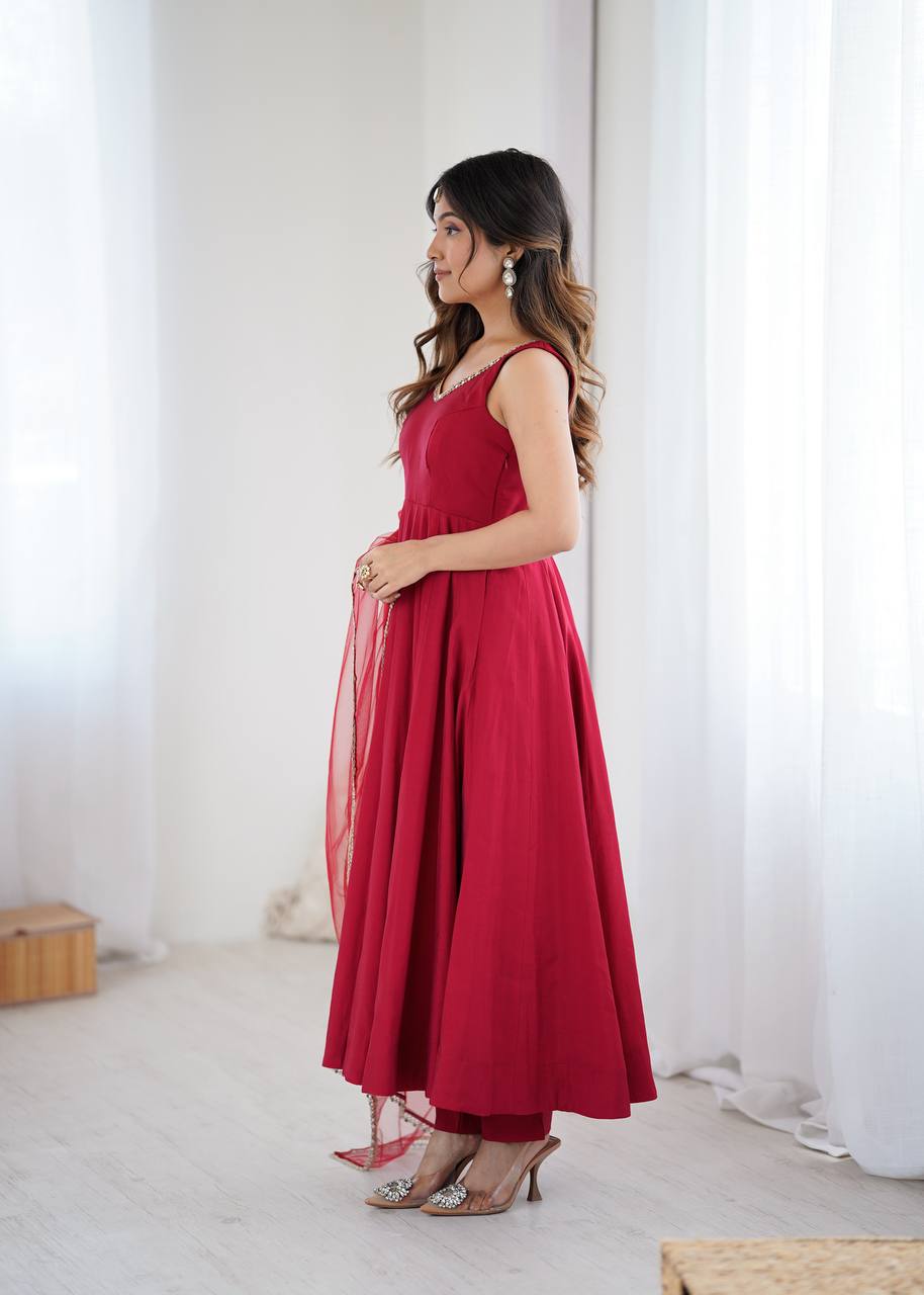 Anarkali Collection "SaÏda" - Rouge bordeaux