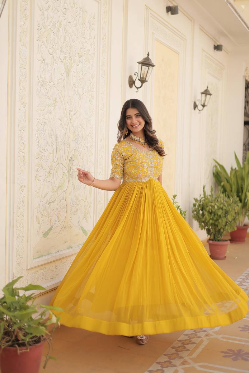 Anarkali/Robe Collection "Anarkali SWEETY 3" - Jaune