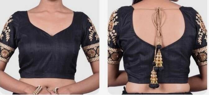 Sari "Shakila" - Vert bouteille