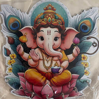 Porte-clés mural en bois : Ganesha