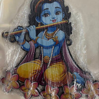 Porte-clés mural en bois : Krishna