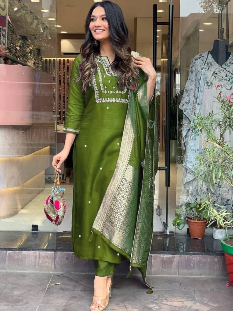 Punjabi Collection "New Chanderi" - Vert