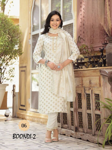 Punjabi Collection "Boondi"  - Blanc