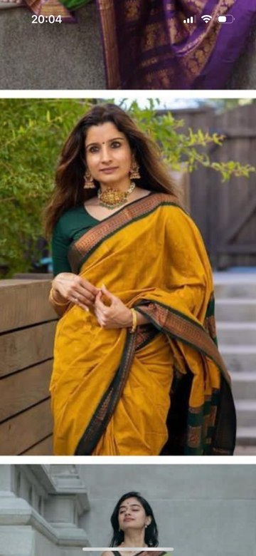 Sari traditionnel Jaune bronze