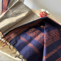 Sari "Kalyani" - Gris/bleu