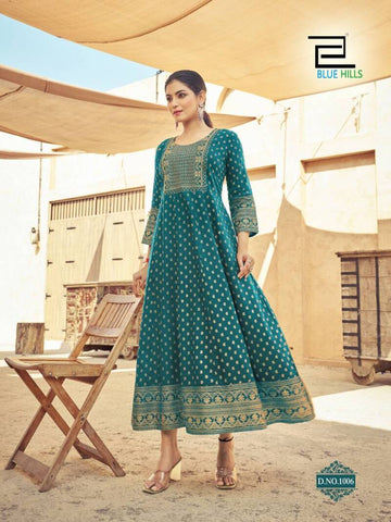 Anarkali Collection "Anarkali Maduri" Bleu paon