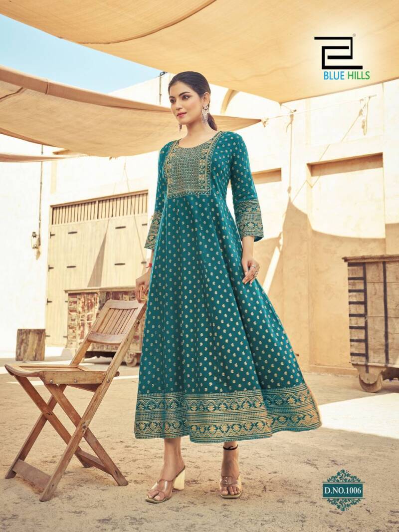 Anarkali Collection "Anarkali Maduri" Bleu paon
