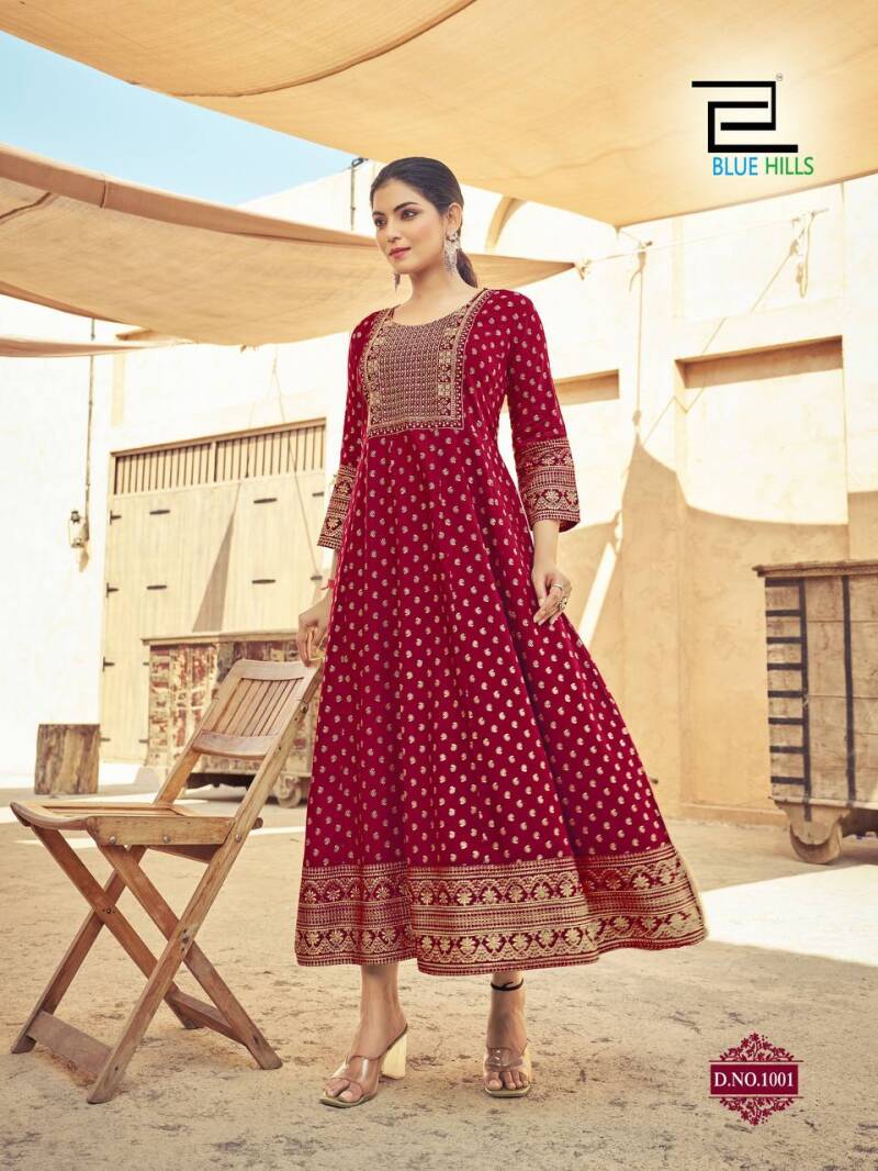 Anarkali/Robe Collection "Anarkali Maduri" - Rouge bordeaux