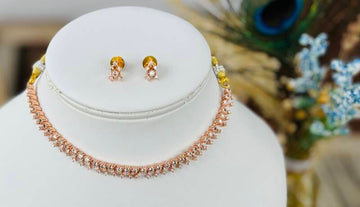 Parure ras de cou inoxydable doré et rose gold