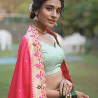 Lehenga collection "Indrany" - Vert menthe