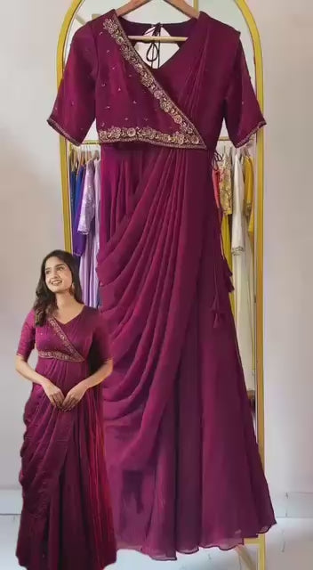 Anarkali Collection "Meenakari" - Bordeaux
