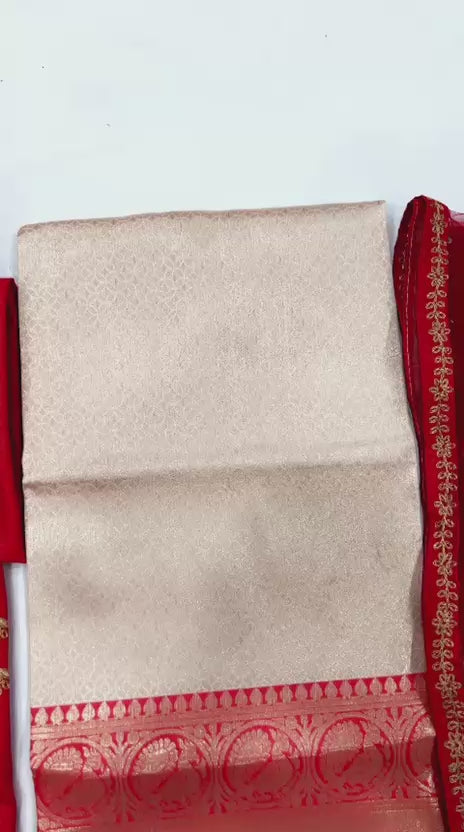 Lehenga collection "Khadidja" - Doré/rouge