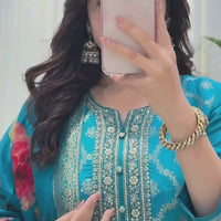 Punjabi "Ashoda" - Bleu turquoise