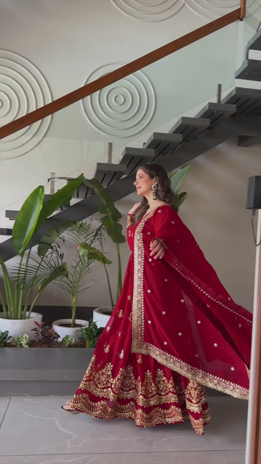 Anarkali Collection "Katalya" - Rouge bordeaux